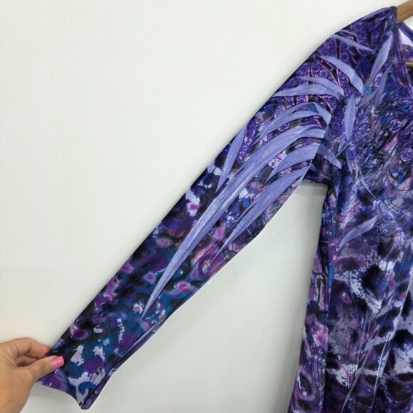 Live And Let Live Velvet Top Womens Size Small Purple V-Neck Fairy Whimsical - Picture 5 of 14